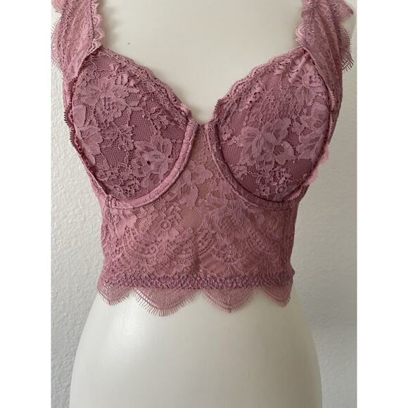 Victoria's Secret Bra Demi Lace Floral Semi Sheer Lingerie - Picture 2 of 10